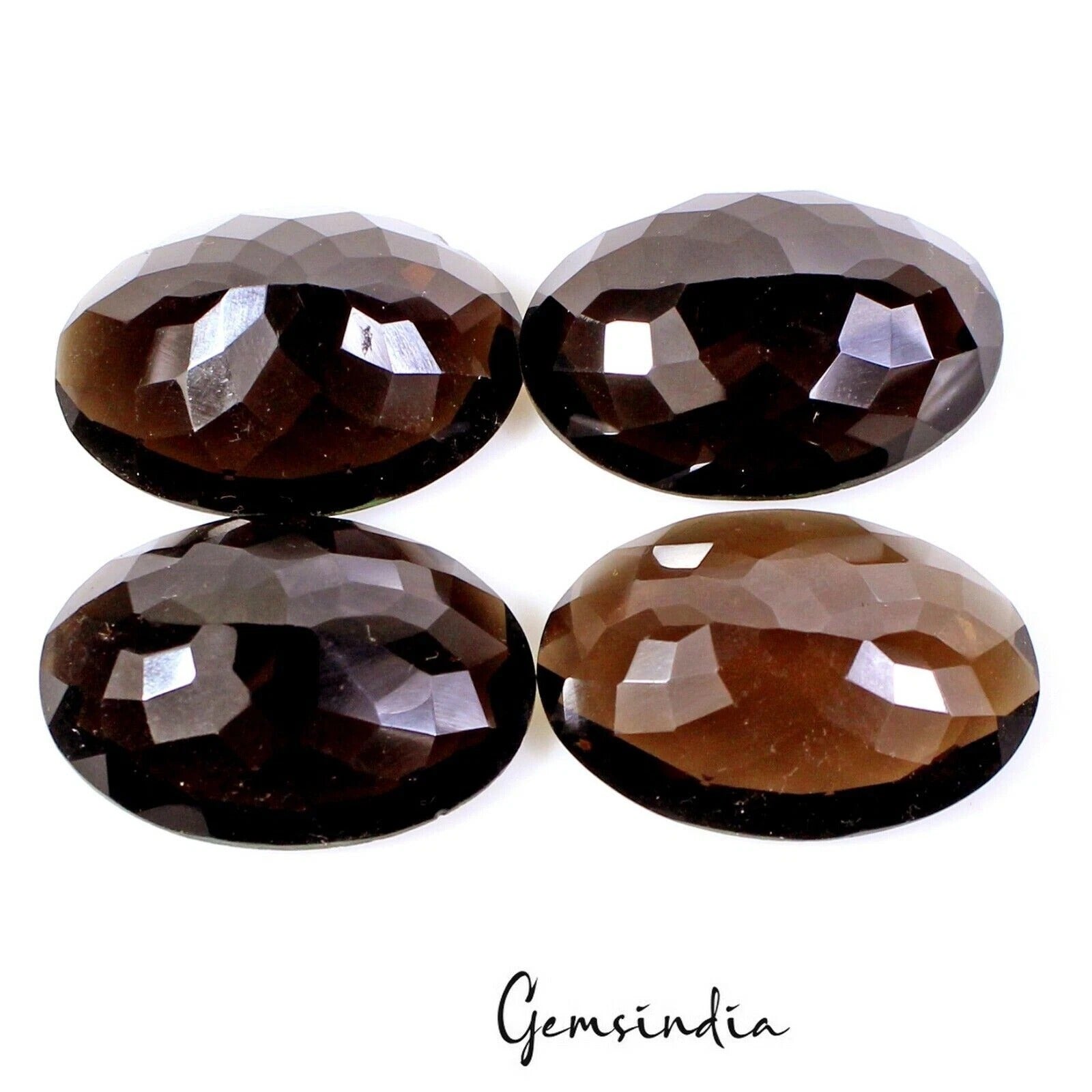 254.40 Ct/4 Pcs Natural Untreated Brown Smoky Quartz Oval Calibrated 34x25mm Gem