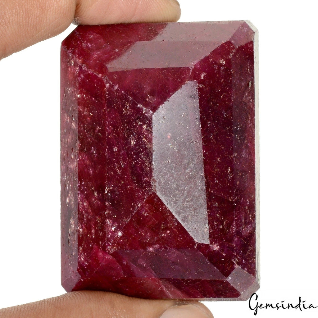 Museum Natural Red Ruby 1020 Ct Faceted Octagon Ruby Huge Loose Earth Mined Gems