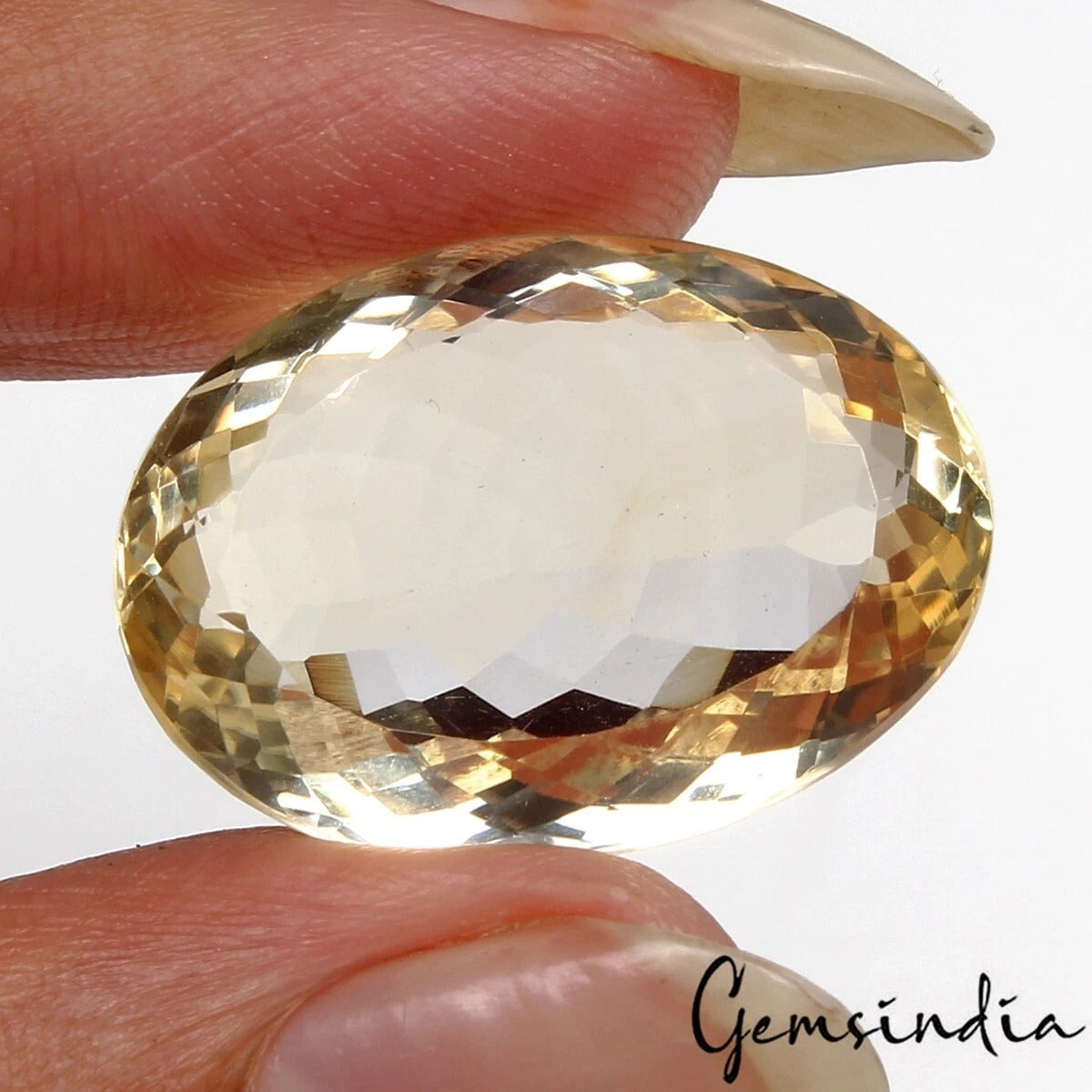 27.70 Ct Natural Untreated Yellow Citrine Oval Faceted Loose Gems For Jewelry