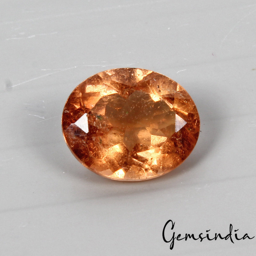 Certified 3.50 Cts Natural Unheated Peach Orange Tourmaline Oval Gem For Ring