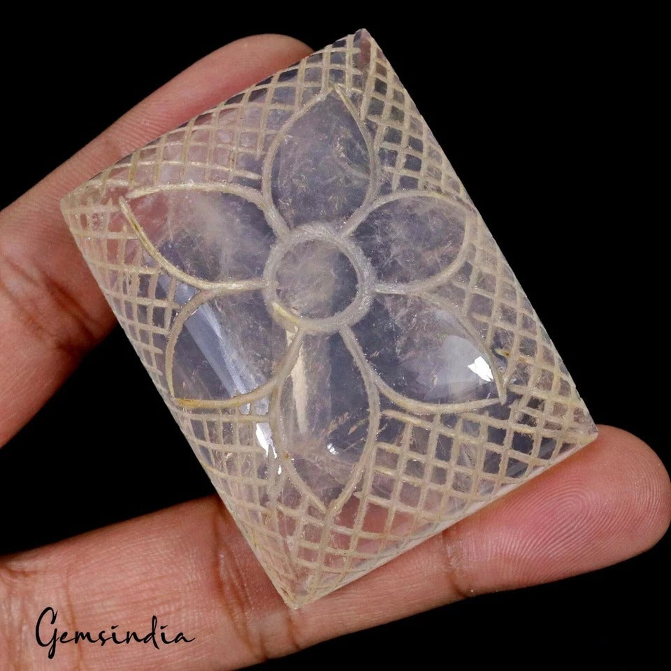Rose Quartz Loose Gemstone, Pink — 53x40x20mm, 450 Ct, Madagascar
