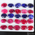 380 Ct/25 Pcs Natural Red Blue Beryl Oval Cut Loose Ring Size 17-20mm Gemstones