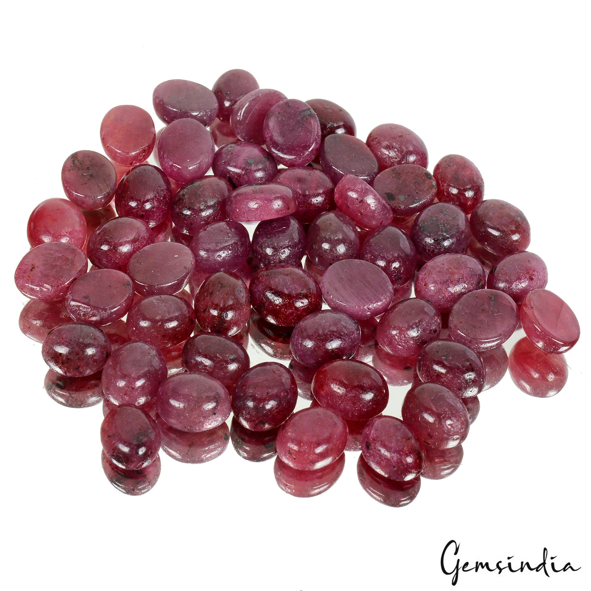 238 Cts Natural Red Ruby Oval Cabochon Loose 8-10mm Jewelry Gemstones ~50 Pcs