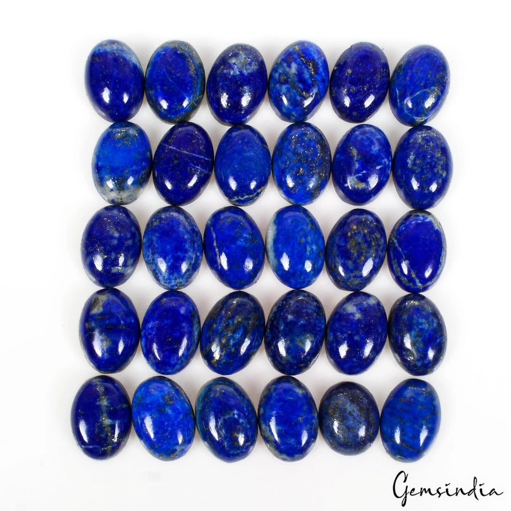 Lapis Lazuli Lot, Cabochon, Color Enhanced, Blue — 30 Pieces, 14mm, 200 Ct, Afghanistan