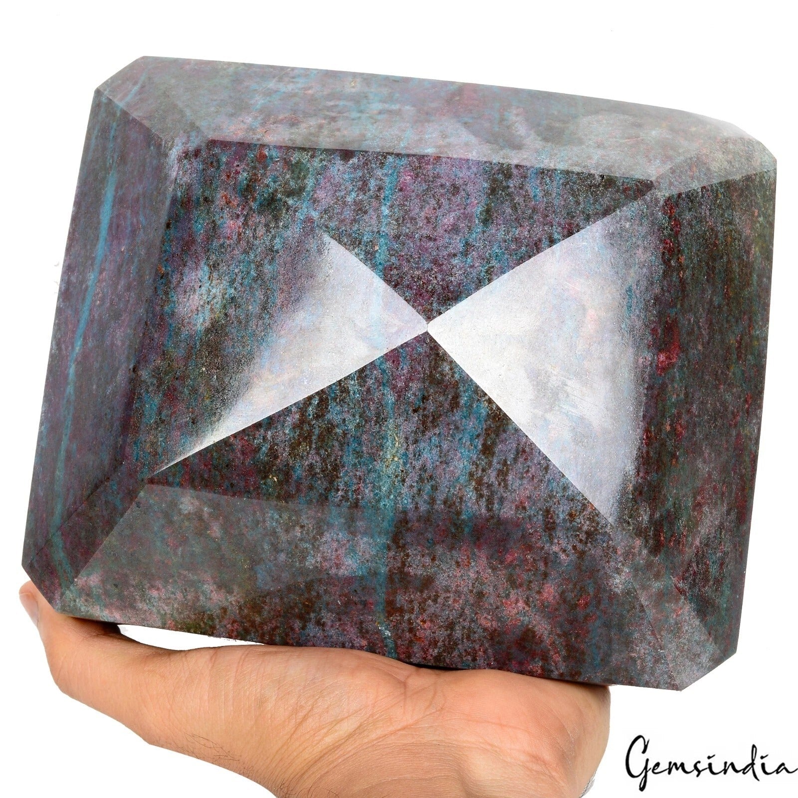 6.2 Kilo Natural Ruby Kyanite Octagon Cut Untreated Collector Grade Gemstone