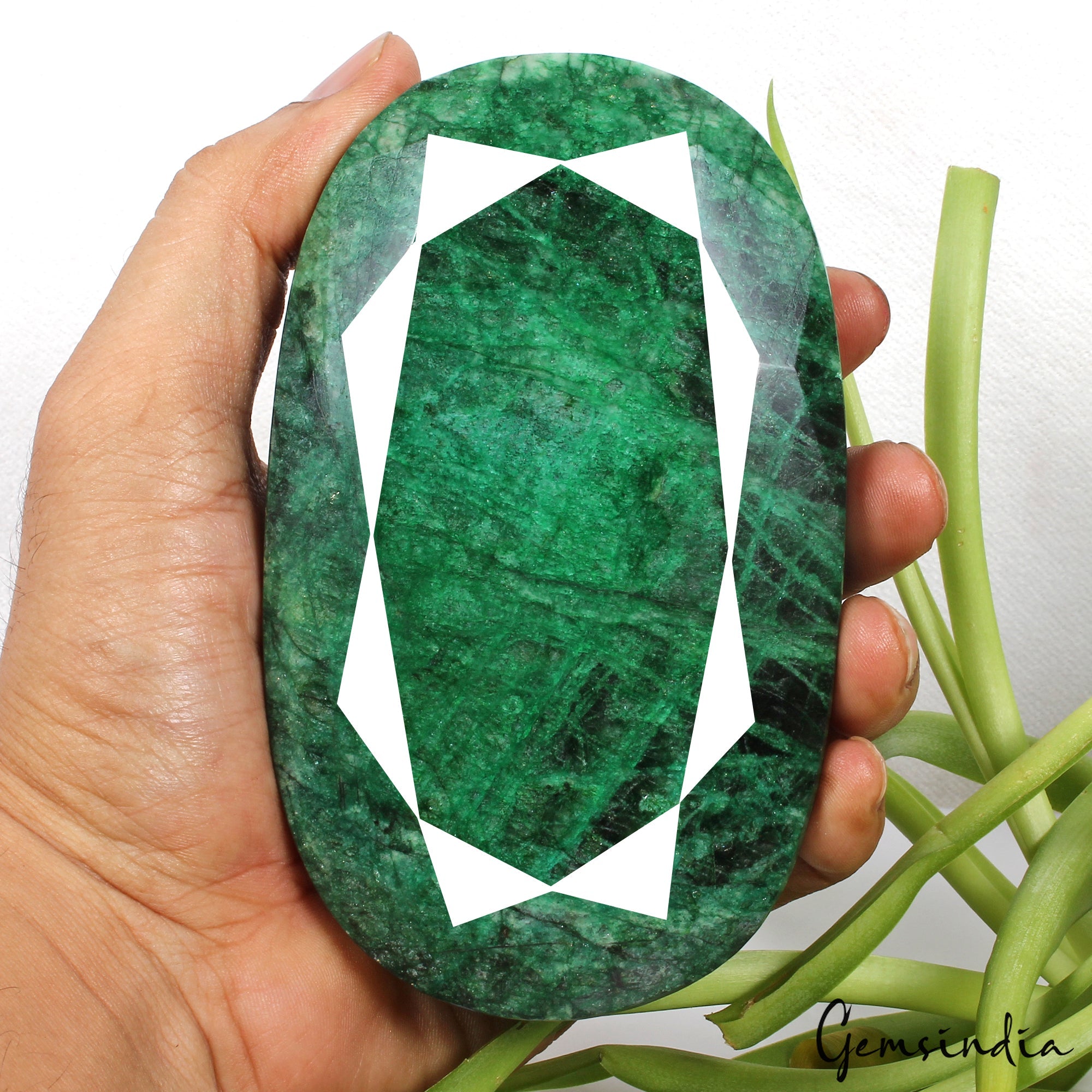 3700 Carat Natural Huge Green Emerald Earth-Mined Museum Size Oval Cut Gemstone
