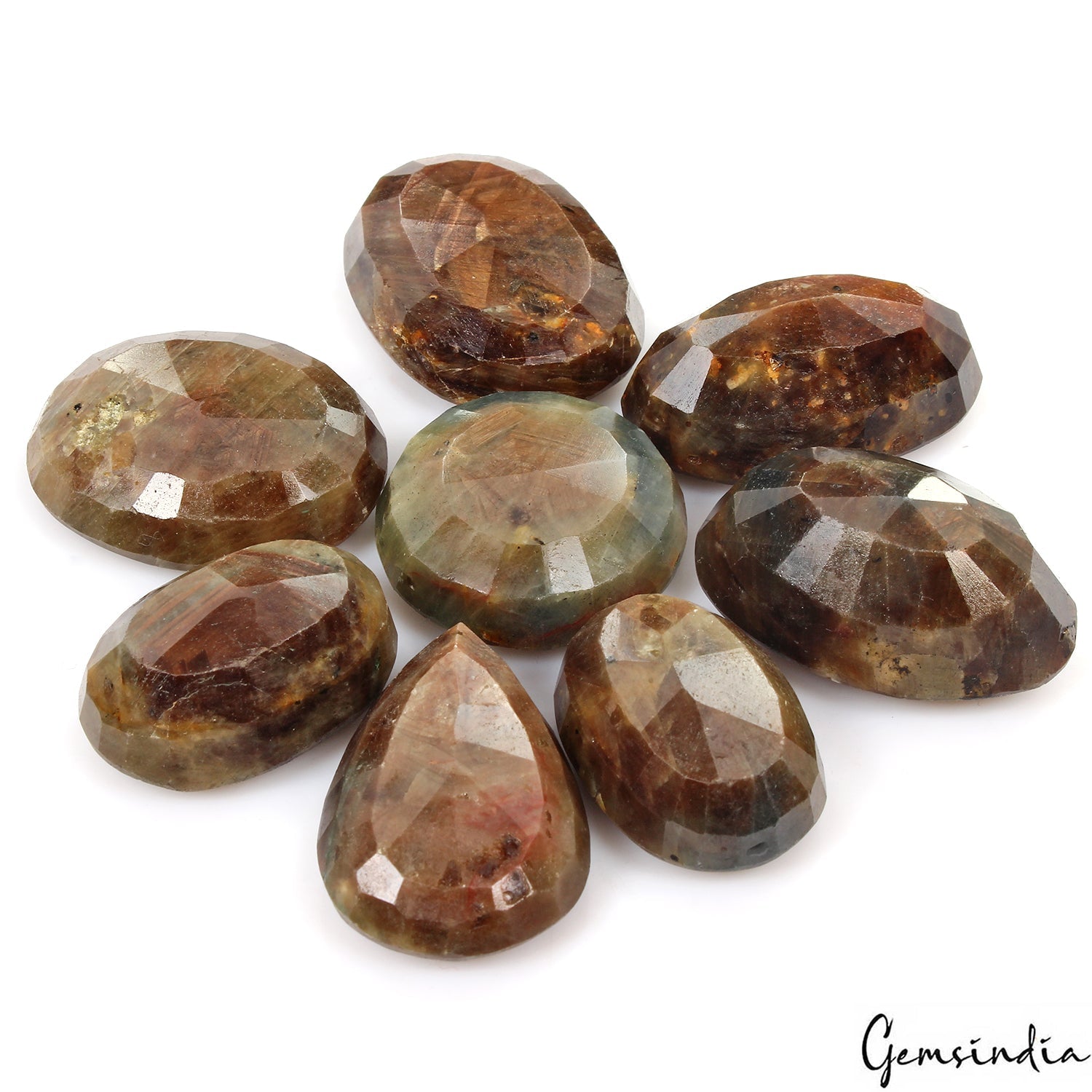 1580 Ct Natural Untreated Brown Golden Sapphire Mix Cut Faceted Loose Gemstones