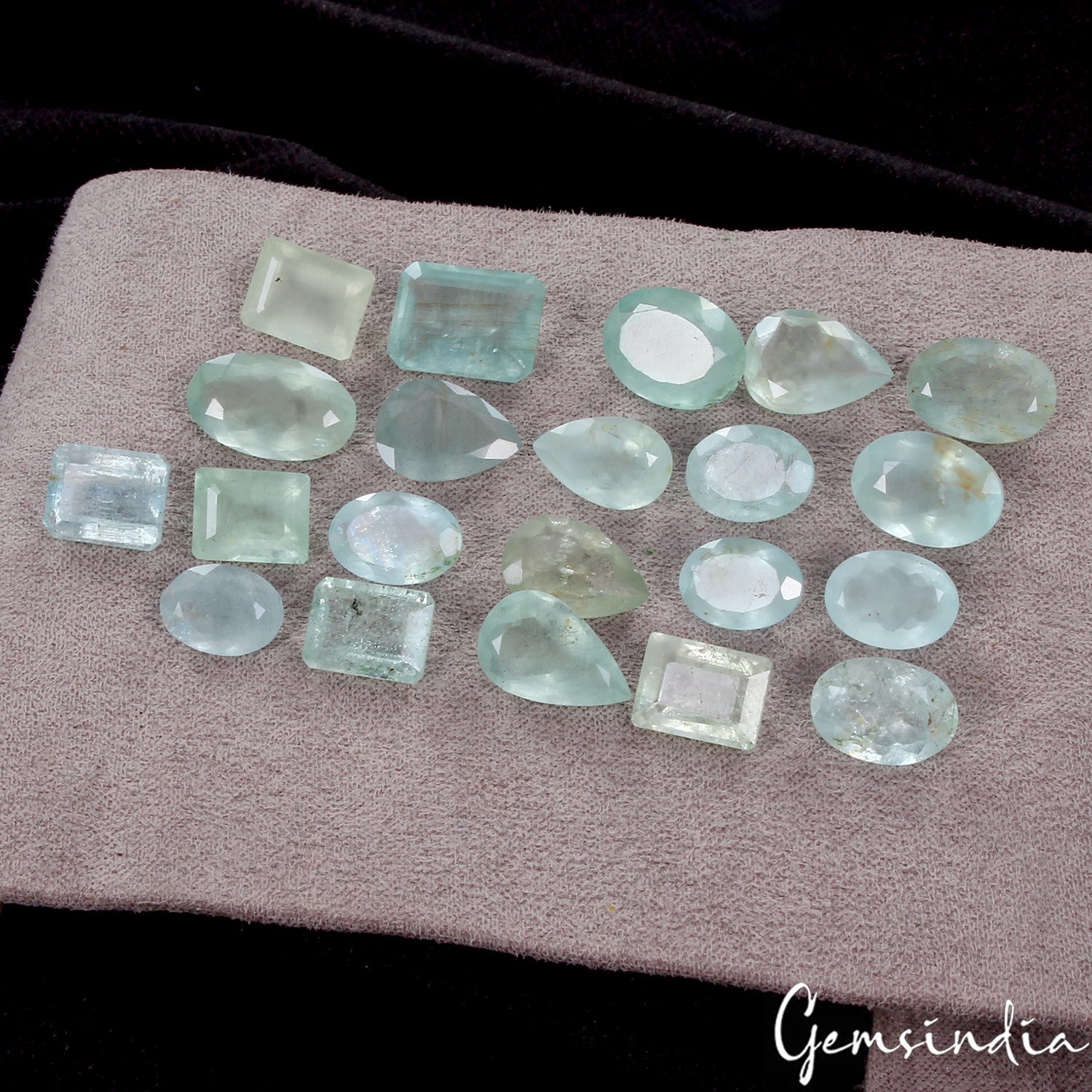 70.80 Ct/21 Pc Natural Green Aquamarine Mix Cut Loose Unheated Gemstones Lot