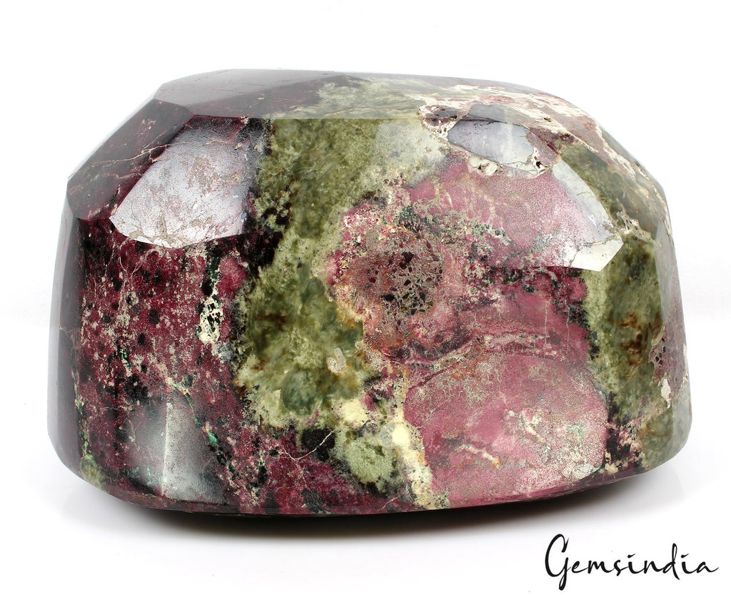 Large 7 Kilo Natural Huge Green Red Ruby Zoisite Oval Cut Untreated Gemstone