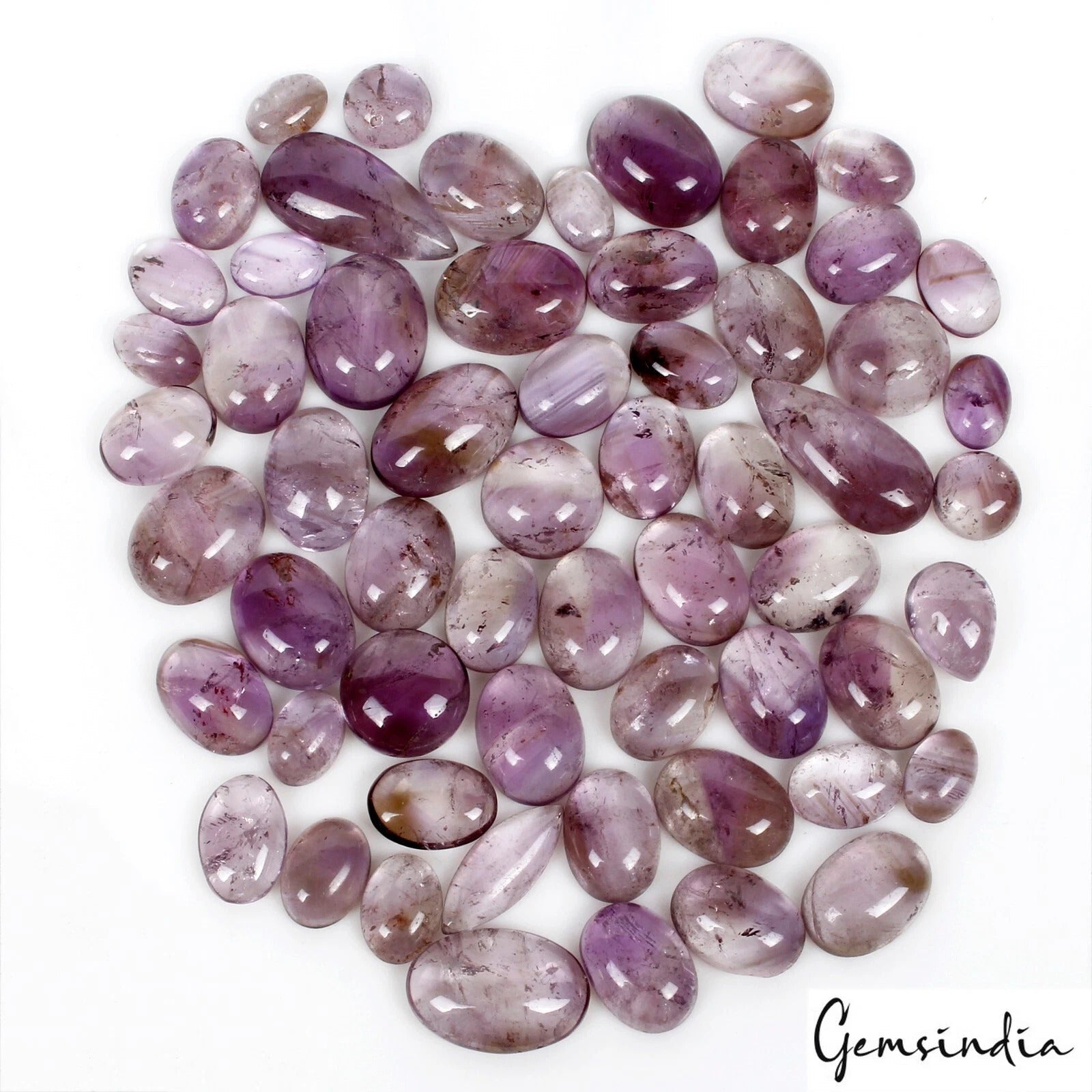 670 Cts/59 Pcs Natural Untreated Purple Amethyst Huge Cab Loose Wholesale Gems