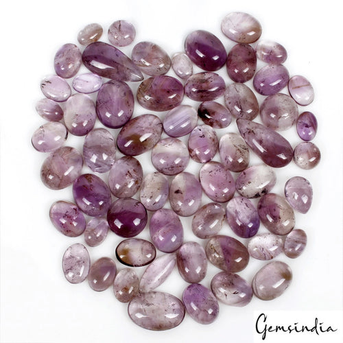 Amethyst Lot, Cabochon, Untreated, Purple — 59 Pieces, 12mm to 28mm, 670 Ct, Brazil