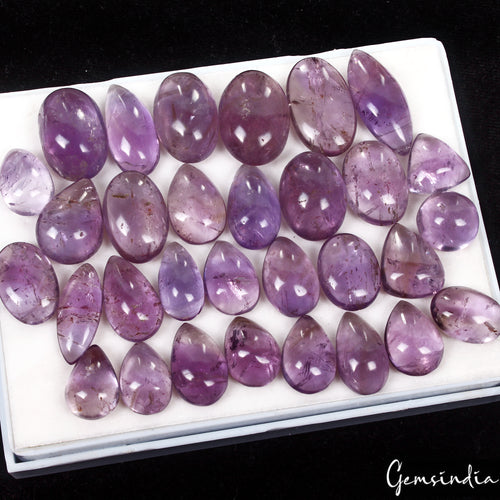 Amethyst Cabochon, Untreated, Purple — 15mm to 30mm, 500 Ct, Madagascar