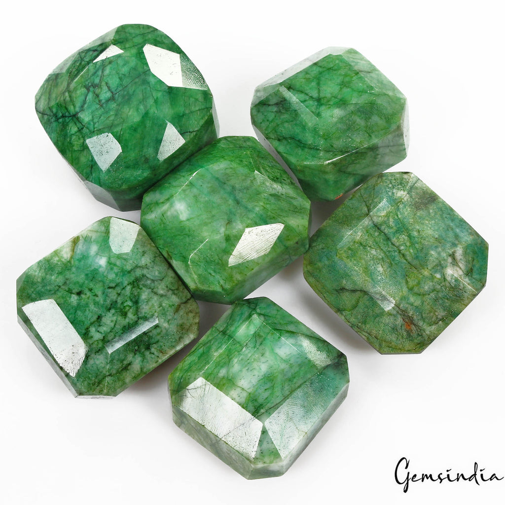 Super Wholesale 1850 Cts/6 Pcs Natural Brazilian Green Emerald Mix Cut Gems Lot