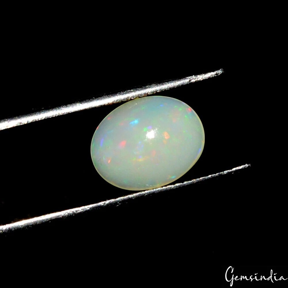 Certified 1.70 Cts Natural Untreated Ethiopian Multi Fire Opal Oval Gem For Ring