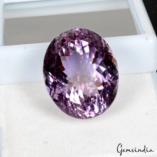 Amethyst Loose Gemstone, Oval Cut, Untreated — 31x18x15 mm, 35.95 Ct, Brazil