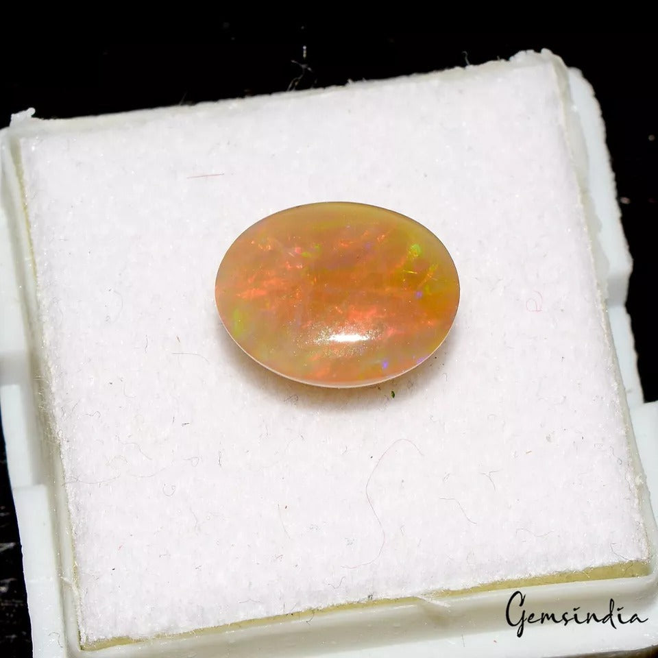 2.50 Ct natural Ethiopian Opal Oval Cabochon Loose Gemstone For Making Jewelry