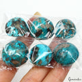 230.40 Ct/6 Pcs Natural Untreated Blue Turquoise Round Cab Loose Gem For jewelry