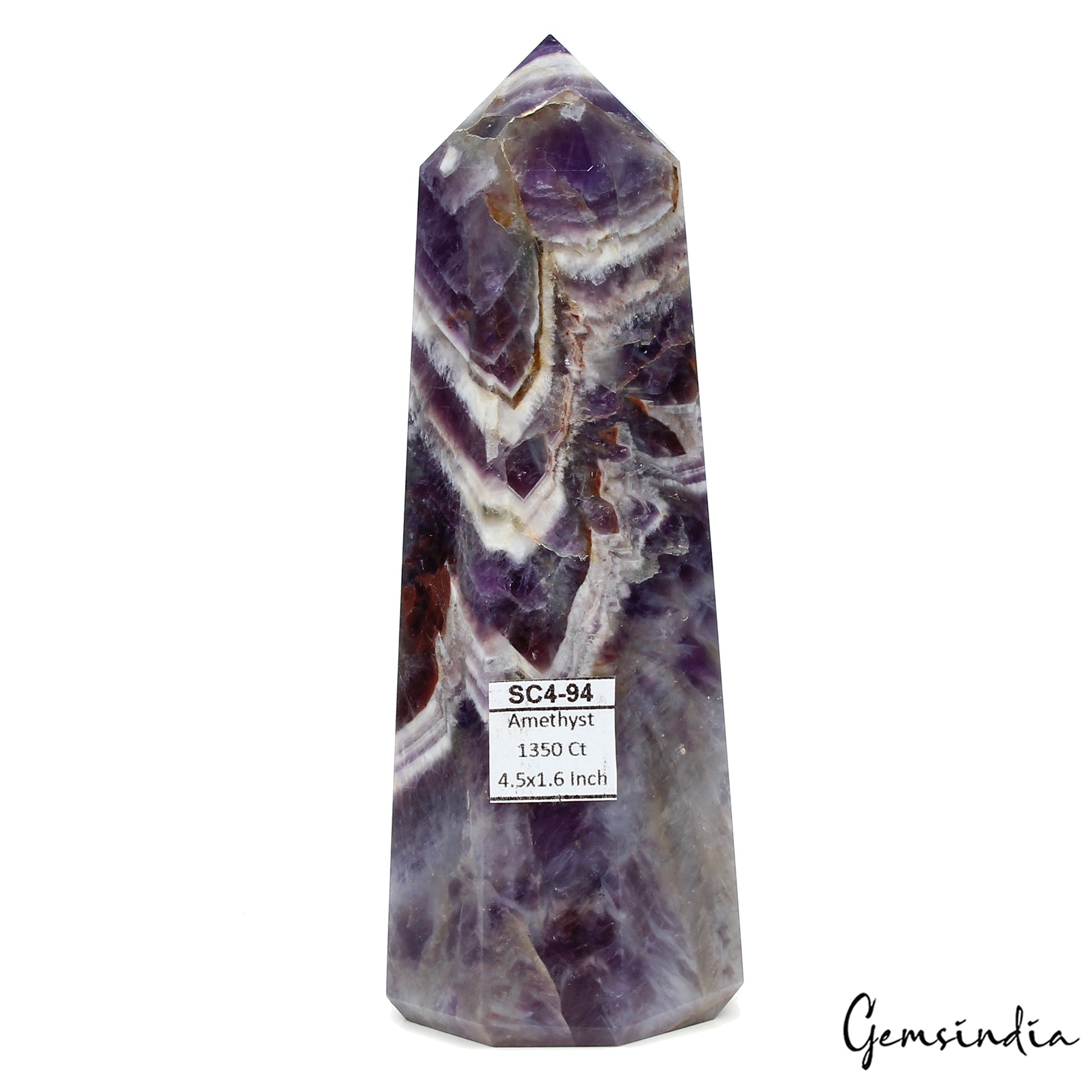 Natural Amethyst Crystal Tower – 270g Polished Healing Point Wand, 4.5*1.6" Size