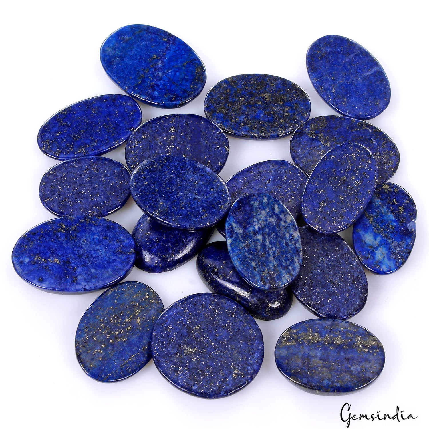 590 Ct/19 Pcs Natural Blue Lapis Lazuli Gold Flecks Mix Cab Loose Wholesale Gems