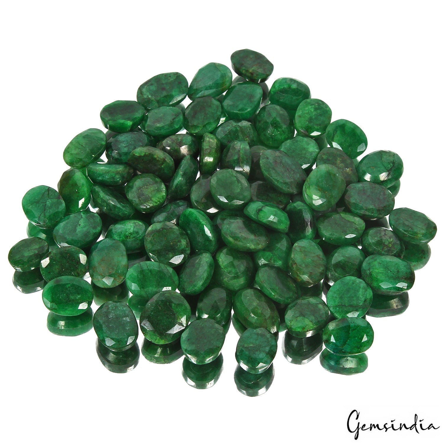 1000 Cts/68 Pcs Natural Brazilian Bottle Green Emerald Oval Cut Loose Gems Lot