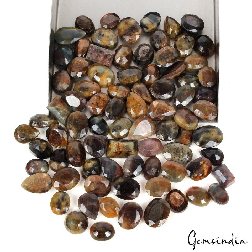 700 Cts/81 Pcs Natural Untreated Multi Color Sapphire Mixed Cut Gems For Jewelry