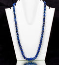 340 Ct Natural Blue Lapis Lazuli Round Faceted Beaded Single Strand Necklace 20