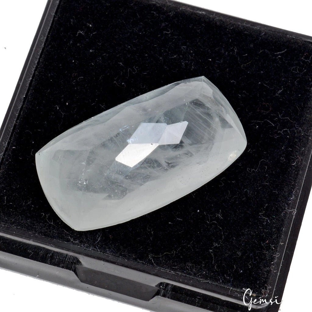 34.70 Cts Natural Untreated Brazilian Beryl Aquamarine Cushion Checker Cut Gem