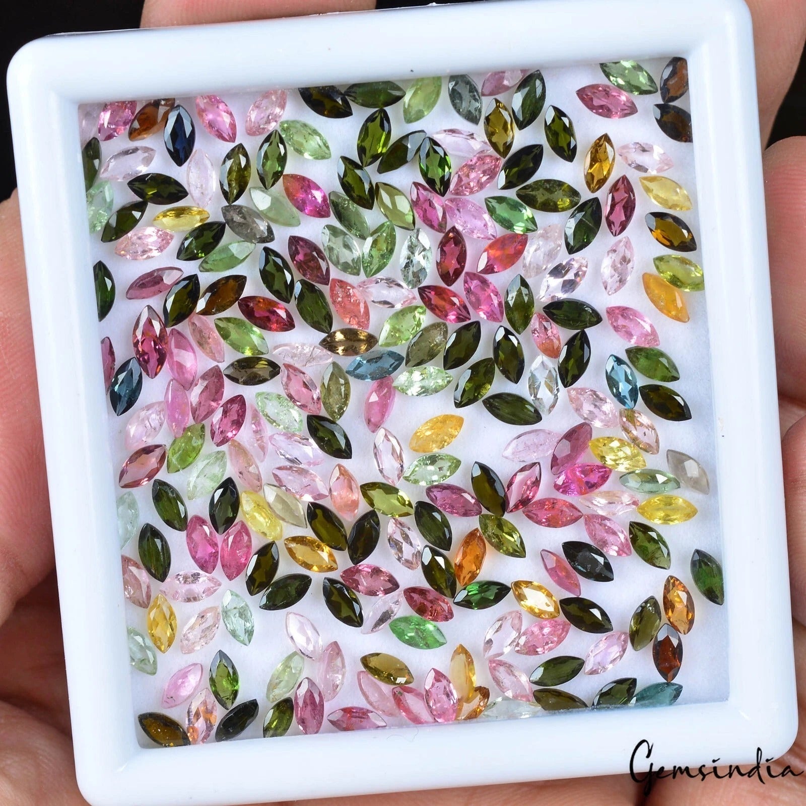 28.50 Ct/200 Pcs Natural Multi Color Tourmaline Marquise Calibrated 5x2.5mm Gems