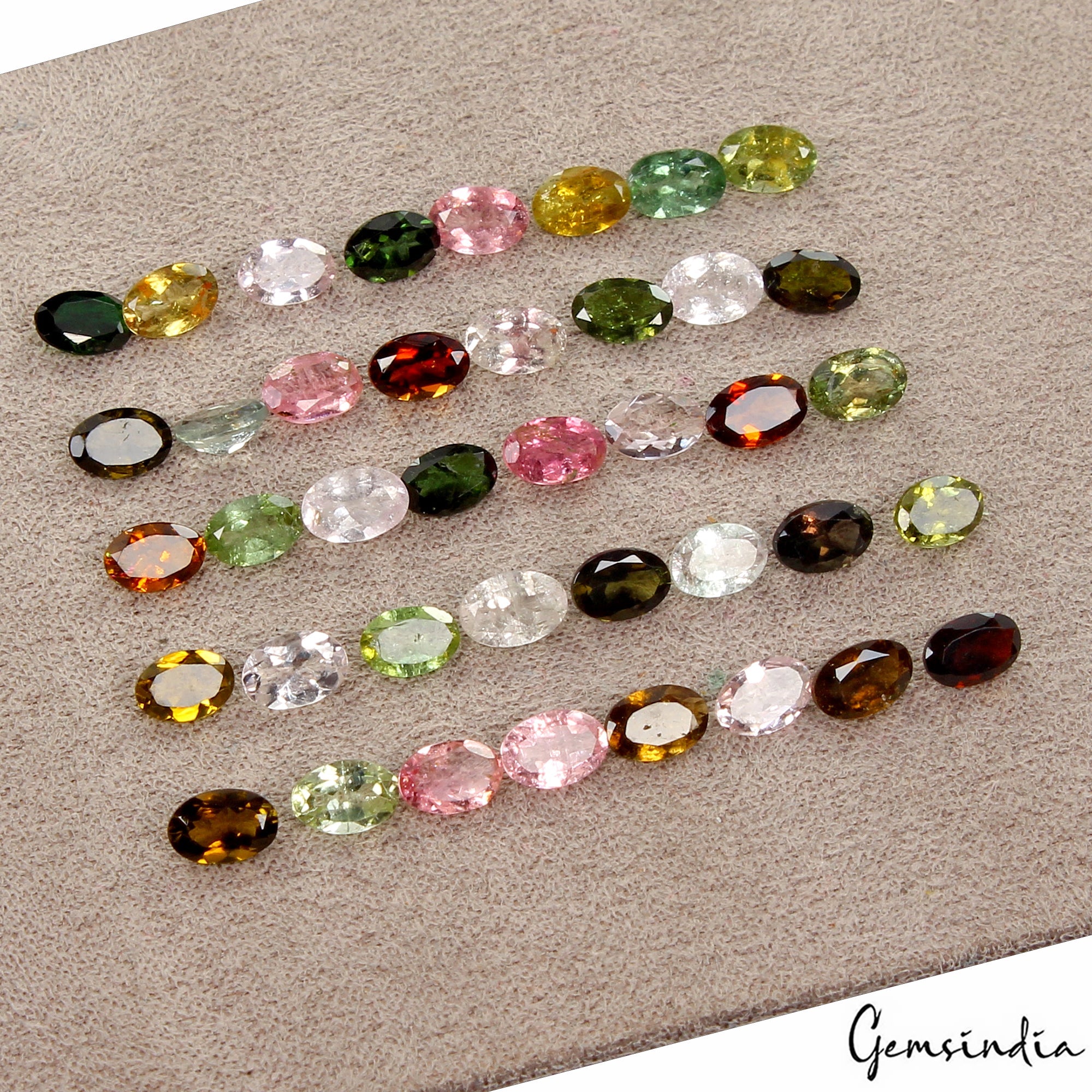 16.60 Ct/40 Pcs Natural Untreated Multi Color Tourmaline Oval Calibrated Gem Lot