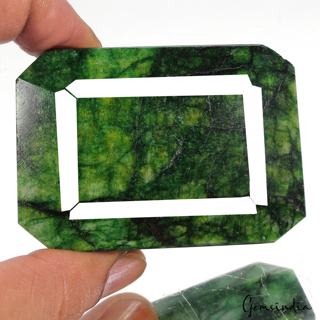 940 Ct Natural Green Brazilian Emerald Octagon Faceted Earth Mined Huge Gemstone
