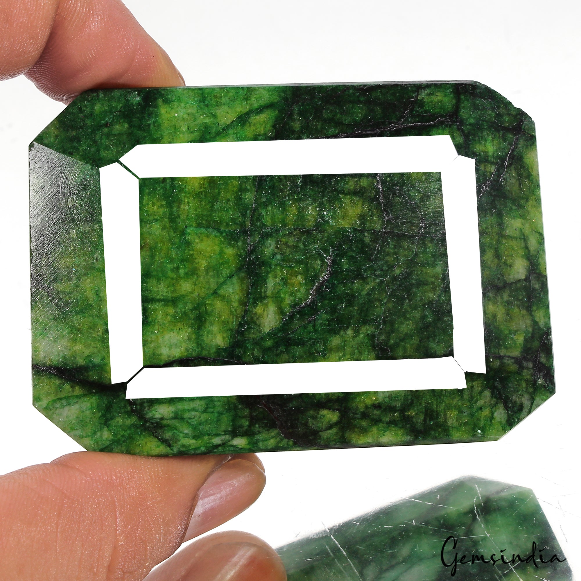 940 Ct Natural Green Brazilian Emerald Octagon Faceted Earth Mined Huge Gemstone
