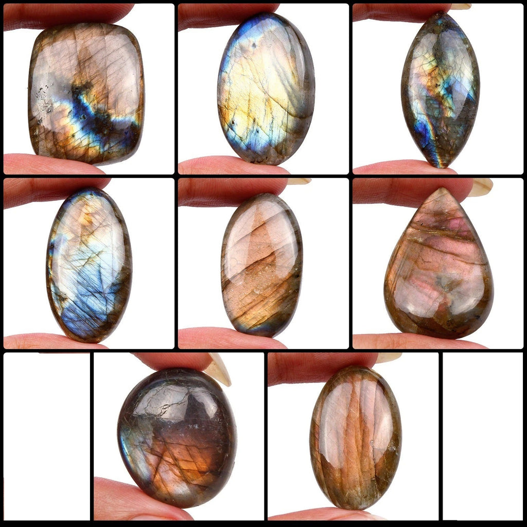 400 Ct 100% Natural Multi Flashing Labradorite Mix Cabochon Loose Gemstones Lot