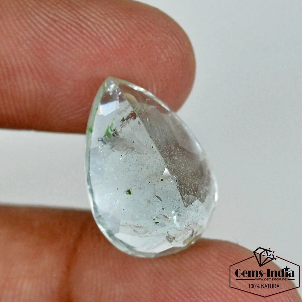 Certified 16.60 Cts Natural Untreated Green Aquamarine Loose Pear Cut Loose Gem