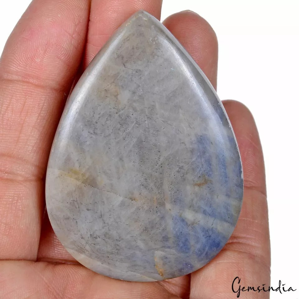 Blue Sapphire Cabochon, Untreated, Grey — 60 x 44 x 19 mm, 595 Ct, Madagascar