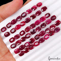 Certified 98.30 Ct/50 Pcs Natural Dark Red Ruby Cushion Calibrated 8x6mm Gem Lot