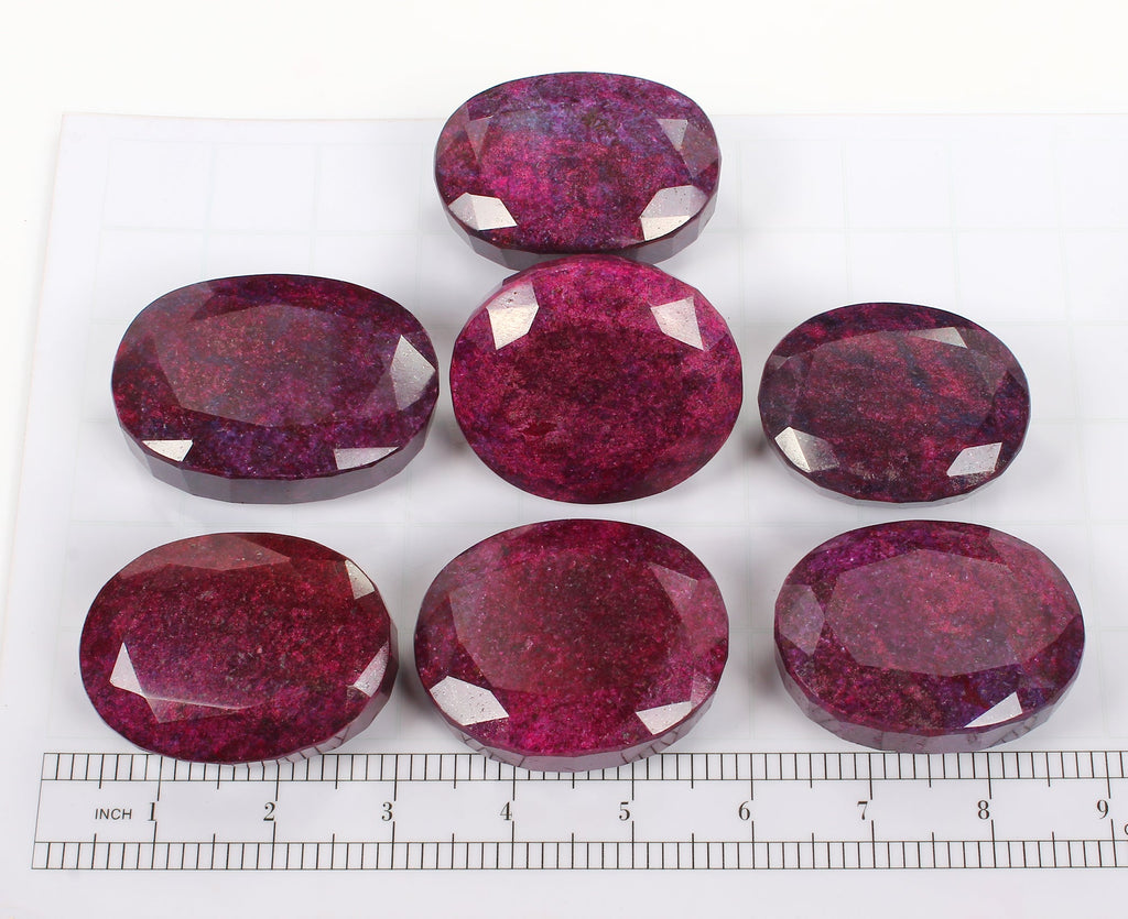 Natural Red Ruby 7500 Ct Oval Cut Loose Earth mined Gemstone from Madagascar 7Pc