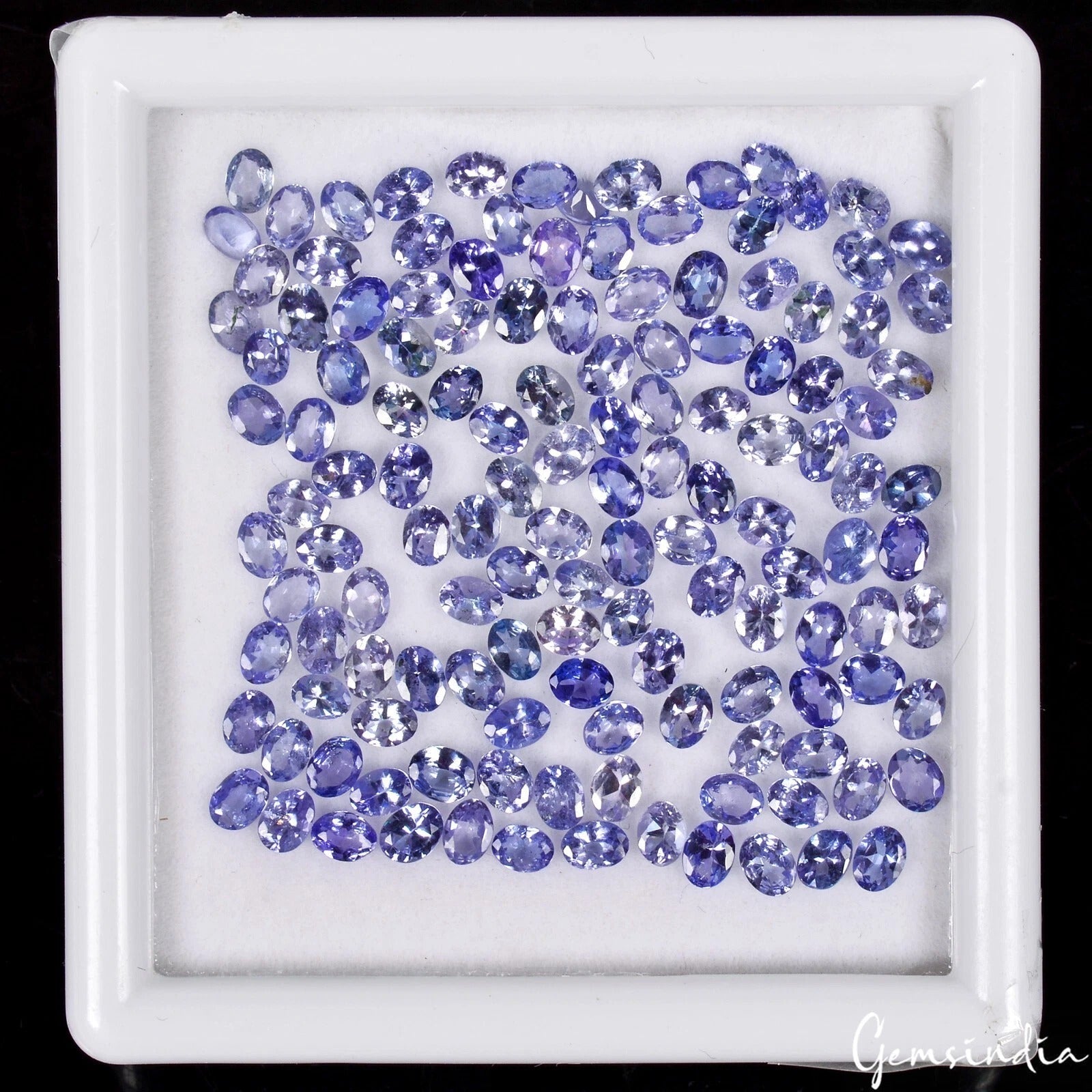 Oval Cut 4x3mm.Ravishing Natural Purplish Blue Tanzanite 134 Pcs/22.30 Ct.