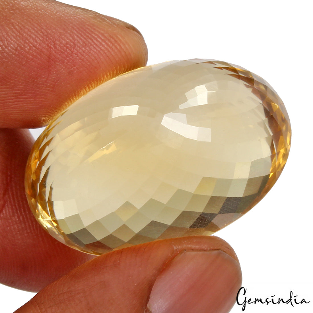 Large &Clean 91.40 Cts Natural Untreated Yellow Citrine Oval  Cut Loose Gemstone