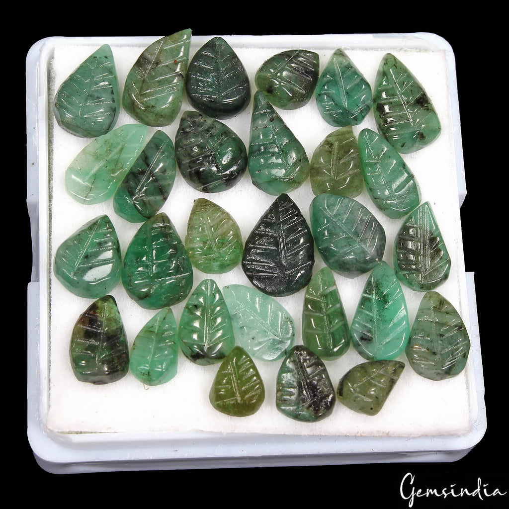 Emerald Lot, Loose Gemstone, Untreated, Green — 28 Pieces, 7mm to 12mm, 39.50 Ct, Colombia