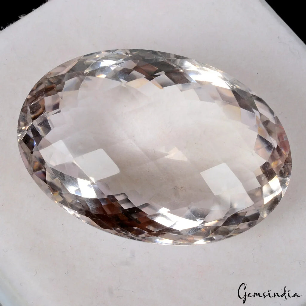 Certified 88.40 Ct VVS Natural Bolivian Amethyst Oval Checker Cut Loose Gemstone