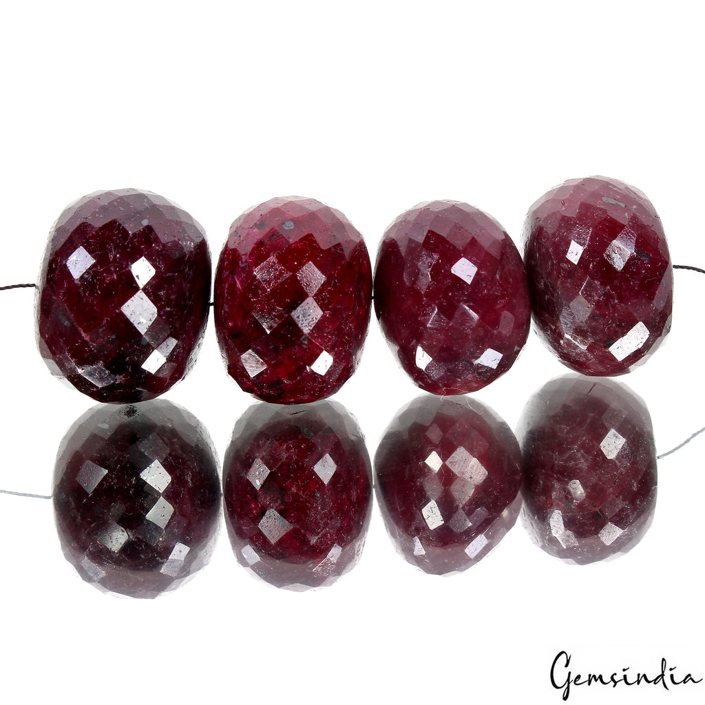 570 Ct Natural Red Ruby Round Checker Cut Earth Mined Loose Drilled Beads Gems