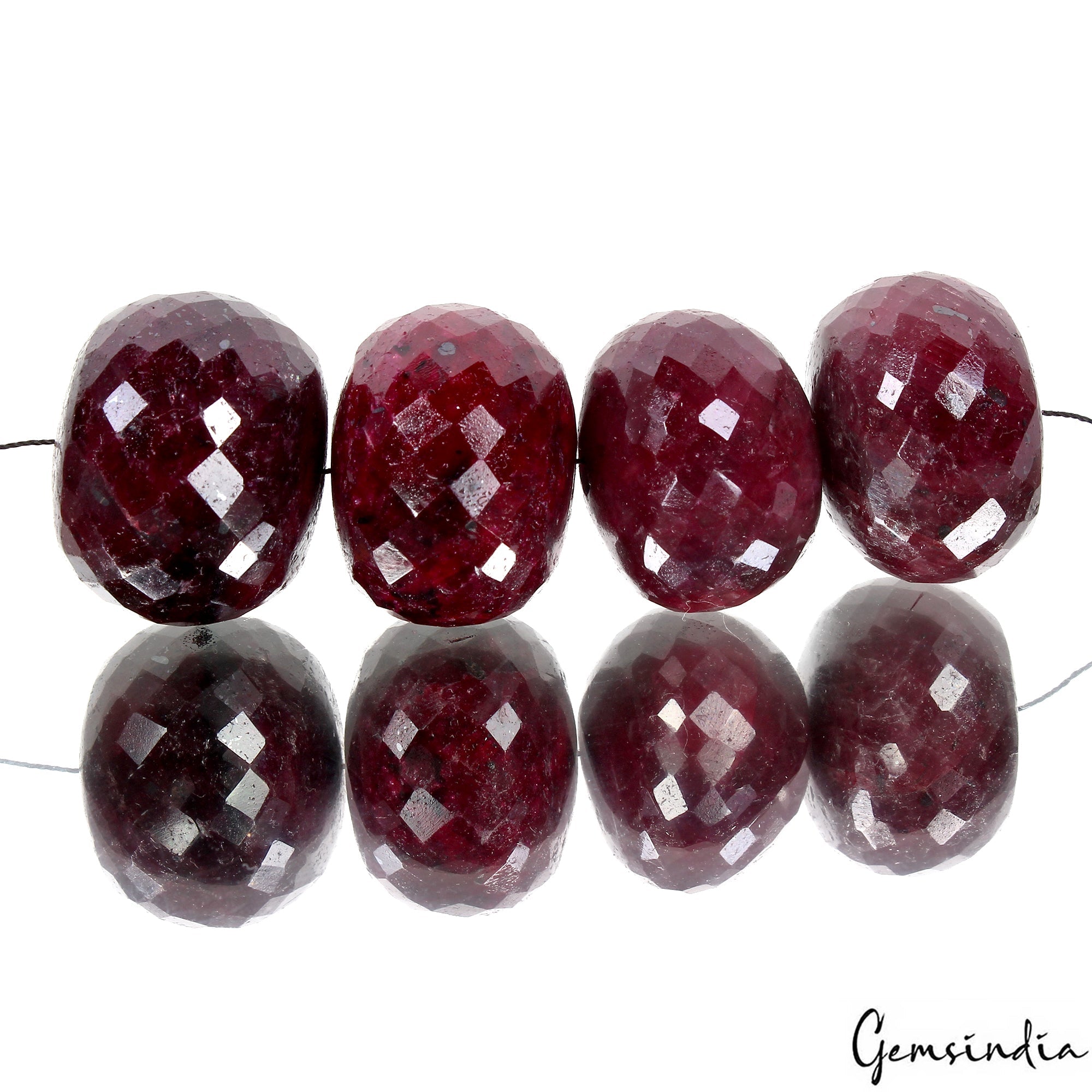 570 Ct Natural Red Ruby Round Checker Cut Earth Mined Loose Drilled Beads Gems