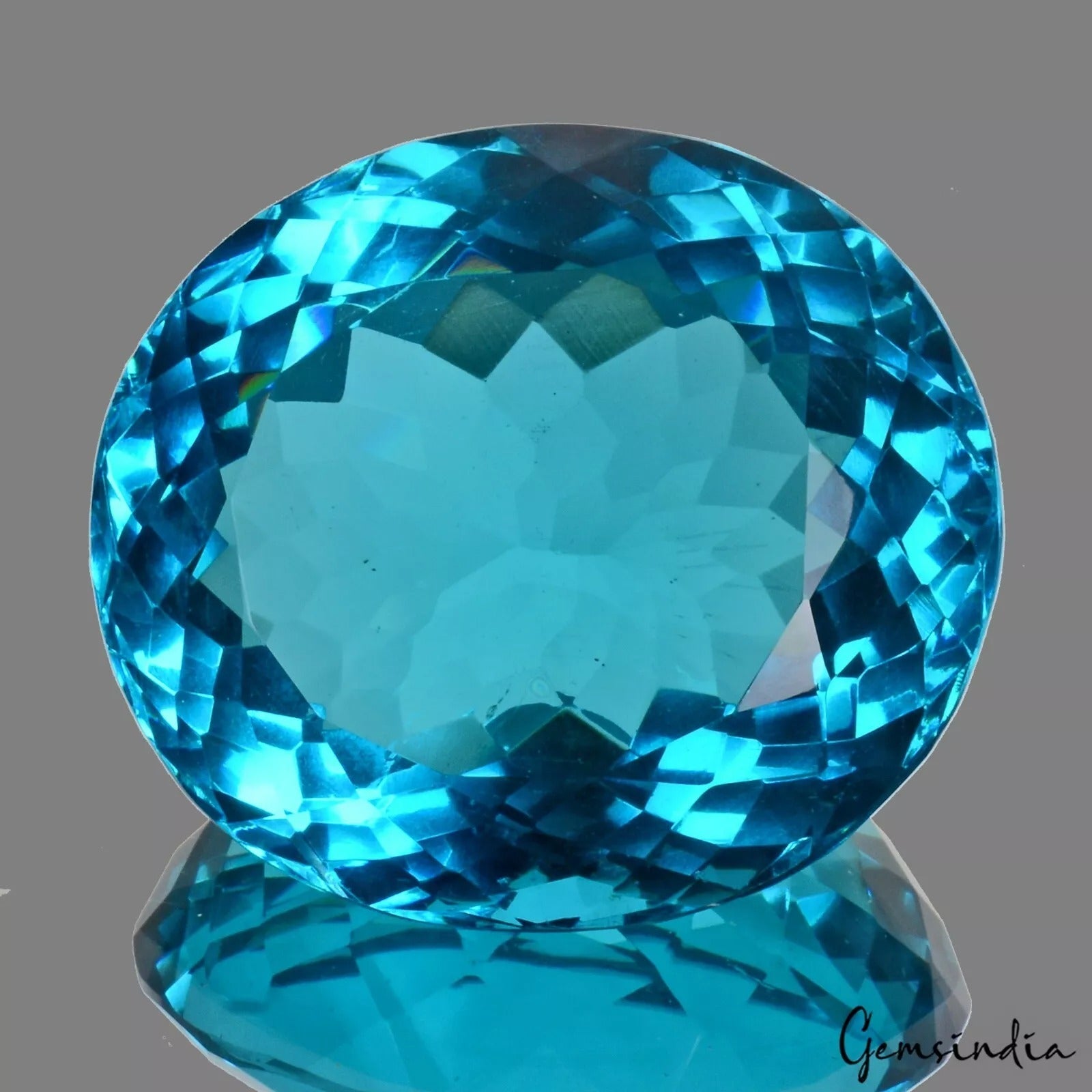 188.70 Ct Hydro Beautiful Blue Topaz Oval Faceted Flawless Loose Gem For Pendant