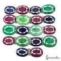 350 Ct/18 Pcs Natural Emerald Ruby Sapphire Oval Cut Loose 17-20mm Gemstones Lot