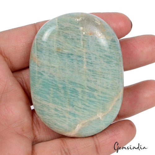 Amazonite Loose Gemstone, Untreated, Blue — 64 x 48 x 20 mm, 520 Ct