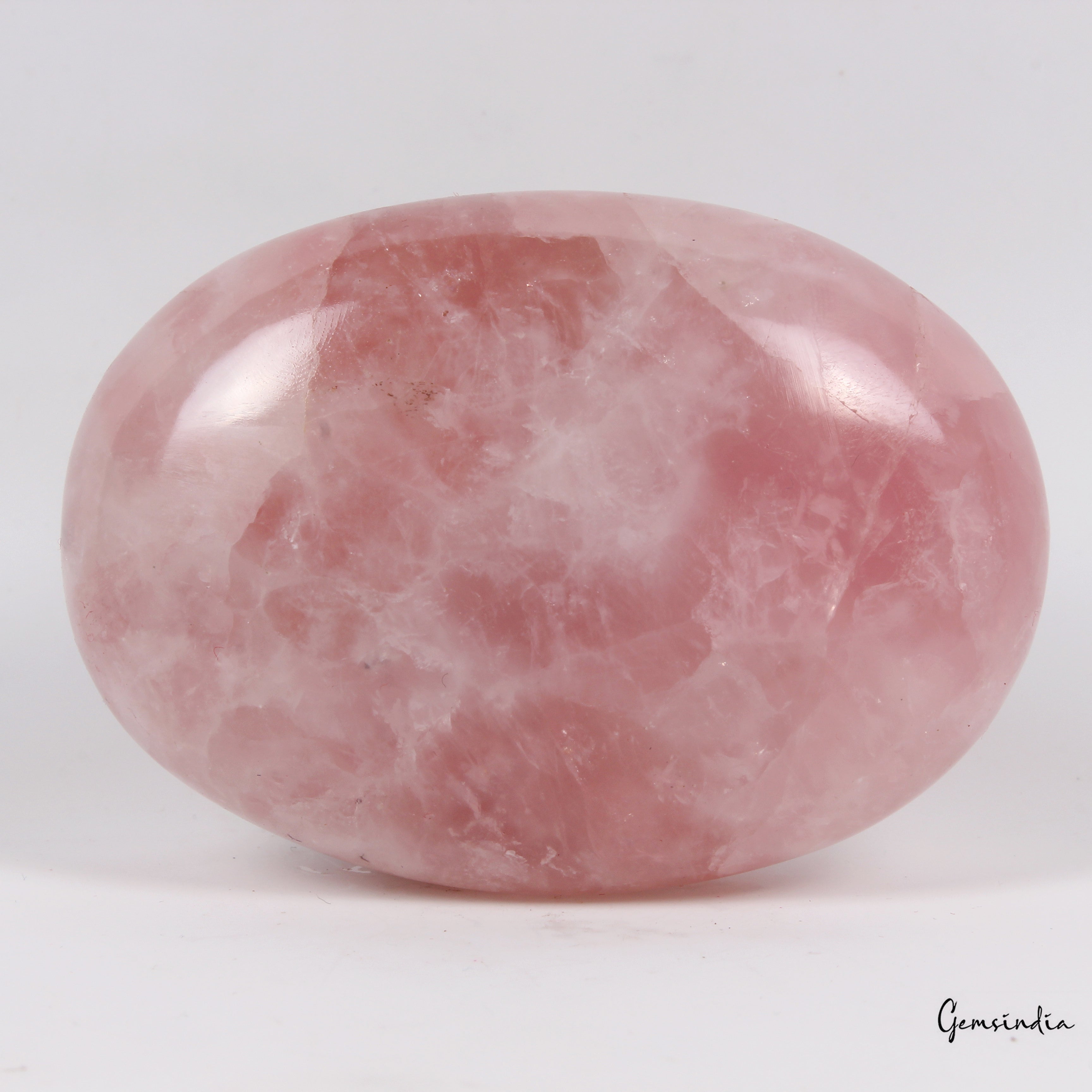 670 Ct Natural Rose Quartz Crystal Polished Palm Stone Decor Reiki Healing Gem