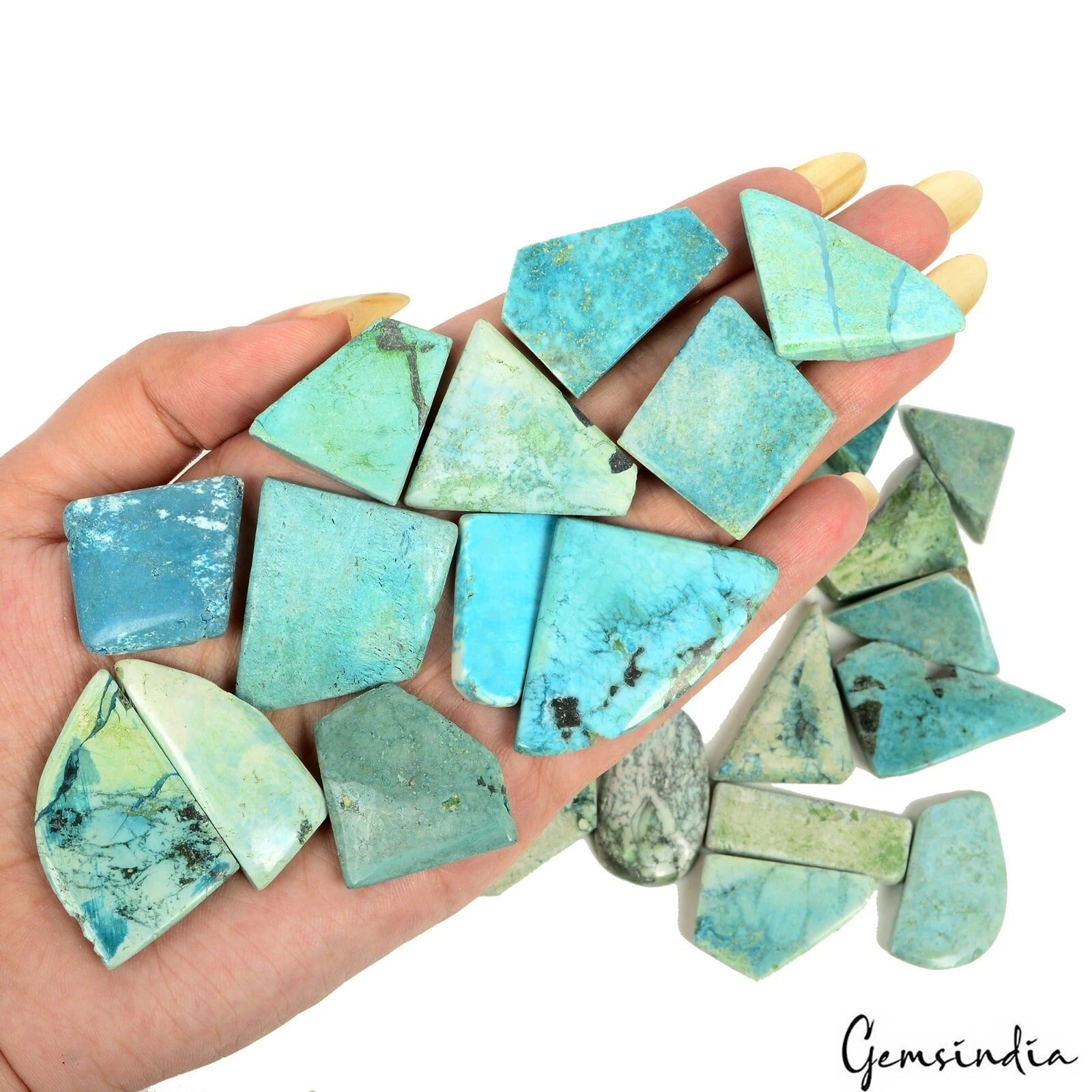1100 Ct/29 Pcs Natural Blue Green USA Turquoise Mix Cab Loose Wholesale Gems Lot