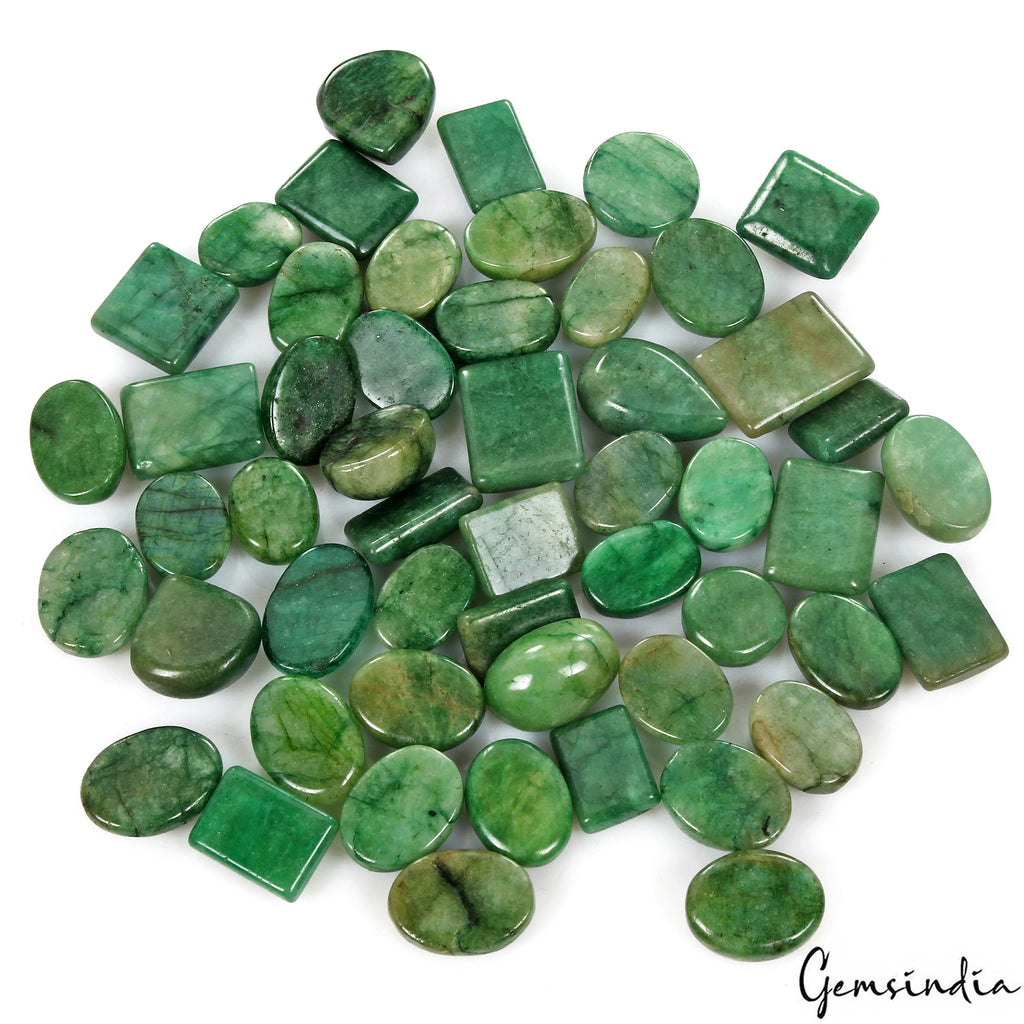 580 Cts./52 Pcs Natural Brazilian Green Emerald Mix Cab Loose Wholesale Gems Lot