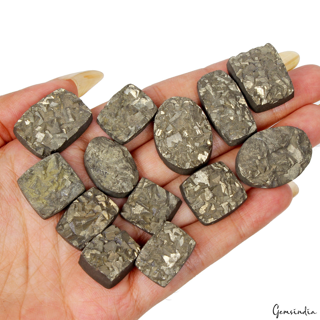 AAA+ Quality 100% Natural Pyrite Druzy Gemstone Wholesale Lot Mix Shape 500 Cts.