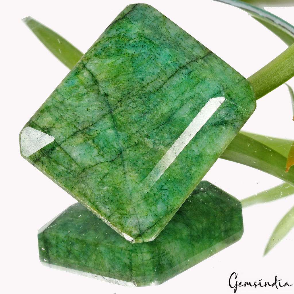 Huge 670 Cts Natural Brazilian Green Emerald Octagon Cut Loose Faceted Gemstone